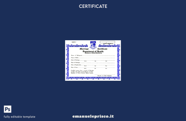 modello di certificato di matrimonio dell'Ufficio canadese delle statistiche vit